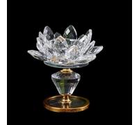 Bougeoir en cristal en forme de fleur de lotus en verre transparent