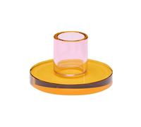Bougeoir en cristal orange, accessoire pour bougie - Hübsch, Astra - H4 cm