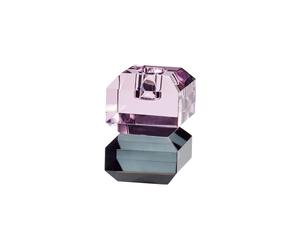 Bougeoir en cristal rouge pâle Gem