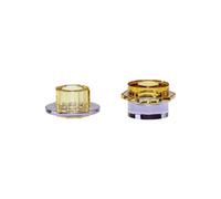 Bougeoir en cristal violet et jaune, lot de 2, fait main - Hübsch, Kiosk - 6x6x4 cm