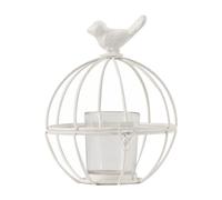 Bougeoir en Fer Vintage Coupe en Verre, Décoration Mariage | Style Simple et Créatif, Finition Lisse Polie, pour Table et Intérieur, Couleur Blanc