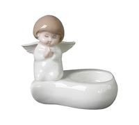 Bougeoir en forme d'ange - En céramique - Pour la décoration de la maison - 11,6 x 8,4 x 11 cm - Statue avec photophore pour la maison, le mariage, le festival