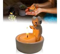 Bougeoir en forme de chat avec pattes de chat, photophore en forme de chaton, cadeau pour les amoureux des chats (A)