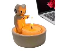 Bougeoir en forme de chat | Bougeoir animal | Plateau de décoration de dessin animé de chat drôle pour table spa cuisine maison
