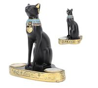 Bougeoir en Forme de Chat égyptien, Ornements de Statue Artisanale en Résine, Souvenirs D'Égypte, Figurine de Collection, Photophore Romantique Exquis pour Le Salon et Le Bureau