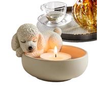 Bougeoir en forme de chien - Style décoratif pour mariage, salle à manger, ferme, centre de table, salon, cuisine, Thanksgiving | Mélange de résine et céramique avec finition élégante, romantique