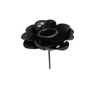 Bougeoir en forme de fleur à planter avec tige en métal noir laqué ou rouillé - Couronne de Noël (laqué noir)