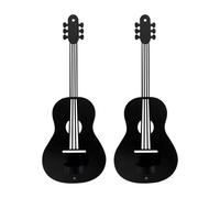 Bougeoir en forme de guitare - 35 x 13 cm - Art mural en fer - Décoration musicale vintage - Accent rustique de ferme - Applique en métal autonome | Sculpture murale décorative pour salon, bureau