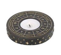 Bougeoir en Forme de Roue d'astrologie - Support en métal fabriqué à la Main avec Signes du Zodiaque, idéal pour la décoration d'intérieur et l'atmosphère spirituelle, Cadeau du Zodiaque pour Les