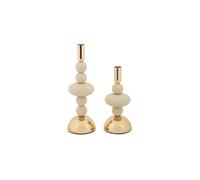 Bougeoir Mauro Ferretti Galaxy (x2) Beige 10x22-10x30 cm