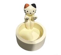 Bougeoir en résine en forme de chat avec un design charmant et fantaisiste, conçu pour contenir plusieurs tailles de bougies, améliore l'atmosphère décorative (couleur A)