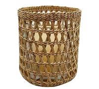Bougeoir en rotin tissé à la main, porte bougie décoratif en jonc de mer vintage rustique pour table à manger, cuisine, plateau de service