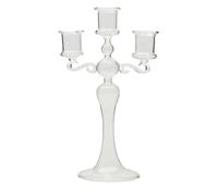 Bougeoir en verre - 21 x 11,58 cm - Bougeoir en verre de style français - Décoration romantique de dîner aux chandeliers, accessoire de photographie de mariage, décoration d'intérieur, bougeoir coloré