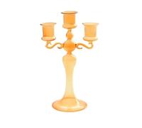 Bougeoir en Verre coloré à Trois têtes, décoration créative pour la Maison, pour Mariages et Photographie (Orange)