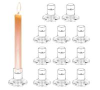 Bougeoir en Verre Transparent 12PCS Bougeoir en Verre Chandelier sur Pied, Petit Chandelier de Bougies Coniques Centre de Table pour décoration de Noël Mariage et Avent