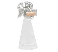 Bougeoir en verre transparent en forme d'ange pour fête de mariage, restaurant, hôtel, Noël, décoration de table à manger