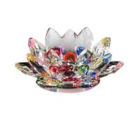 Bougeoir en verre transparent en forme de lotus en cristal - Décoration de fête - Centre de table en verre - Décoration d'intérieur (style 6)