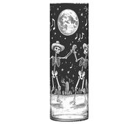 Bougeoir flottant en plastique noir avec motif tête de mort - 30 x 10 cm - Décoration de table à manger ou bureau