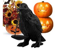 Bougeoir Halloween - Support Chauffe-Plat Corbeau, Sculpture Oiseau Décoratif | Élément Design Intérieur Extérieur pour Table Salon Chambre Cuisine Bar Soirée Effrayante et Décoration Gothique