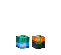 Bougeoir Hubsch Interior Block (x2) Bleu 5x56 cm