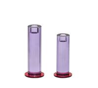 Bougeoir Hubsch Interior (x2) Violet ø 7x16 cm / ø 7x18 cm