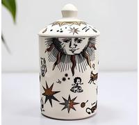 Bougeoir Italien fabriqué à la Main - Vase d'art Moderne avec Visage féminin, Pot d'aromathérapie, décoration de Table élégante pour la Maison ou Le Bureau (Zodiaque Blanc)