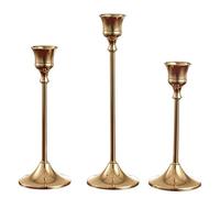 Bougeoir Kit de bougeoirs en Laiton doré, Ensemble Chandeliers décoratifs for Table Mariage, Support for dîner fête(3pcs)