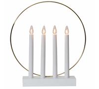 Bougeoir LED en bois blanc avec interrupteur, décoration de Noël pour rebord de fenêtre, H 35 cm