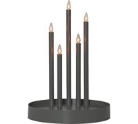 Bougeoir LED, lampe de salle à manger, Noël, rebord de fenêtre, acier gris, H 46 cm