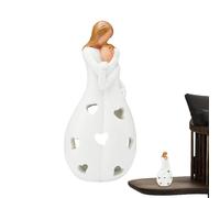 Bougeoir LED sans flamme - Présentoir de figurines mère-fille en résine, support sculpté à lueur douce, base décorative à lumière douce | Lampe de décoration d'ambiance chaude pour la maison, salon, c