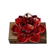 Bougeoir lotus en verre, coupe-vent, pour décoration d'intérieur et rituels spirituels, élégant centre de table flottant (rose)