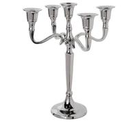 Bougeoir ""Marso"" métal argent 5 têtes - Atmosphera createur d'interieur