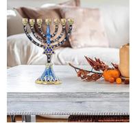 Bougeoir Menorah - HOMYL - Chandelier Hanoukka - Émaillé à la main - 9 branches - Décoration intérieure