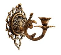 Bougeoir Mural en Fer Ancien Style Européen Décoratif | Fixation Murale Robuste, Pièce Suspendue Polyvalente, pour Chambre et Jardin, Finition Or