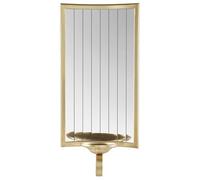 Bougeoir Mural Minimaliste avec Miroir Accessoire Décoratif Doré Sobreda