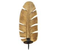 Bougeoir Mural Design "Feuille de Palmier" 31cm Or