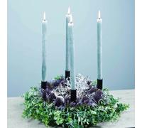 Bougeoir noir en métal 15cm - Set de 4 bougies de deuil