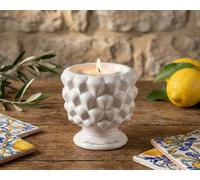 Bougeoir Pigna en Céramique Blanche Décoration Maison Style Sicilien Méditerranée