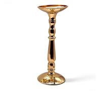 Bougeoir Pilier pour en Fer pour robuste Finition Noire Dorée | Design rustique classique, ambiance chaleureuse, pour idéal table salle à manger, entrée maison(F)