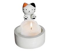 Bougeoir pour bougie chauffe-plat pour chat - Céramique qui réchauffe ses pattes - Porte-bougie mignon en plâtre - Bougeoir parfumé pour chat - Ornements - Petits bougeoirs