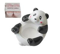 Bougeoir pour bougie chauffe-plat - Statuette panda adorable, petite figurine animalière | Centre de table décoratif la maison, adorable décoration avec quatre bougies parfumées une ambiance chaleureu