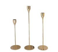 Bougeoir pour Bougies bâton Ensemble de 3 pièces, 33/28/23 cm bâton Or, dîner aux chandelles, décoration intérieure, décoratif Vintage de Mariage (3, doré)
