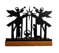 Bougeoir pour Crèche De Noël - Saint Religieux Crèche en Fer Creux Design Décor | Porte-Bougie Avent Noël - pour Intérieur Table Fenêtre Porche Patio Jardin Fête Festival Cuisine Porte Feu De