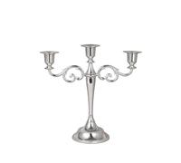 Bougeoir rétro à cinq têtes en métal pour table de salle à manger de mariage, fête de Noël, décoration d'intérieur (argent)