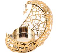 Bougeoir Romantique Moon Bougeoir en Fer Creusé pour Mariage Décoration de Noël Table à Café Salle à Manger Or