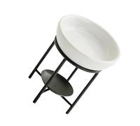 Bougeoir rond à jambes hautes pour bougie parfumée Brûleur à huile essentielle Étagère en métal Céramique Chauffante Aromathérapie Diffuseur Méditations Brûleur