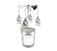 Bougeoir Rotatif Carrousel Ange Porte-Bougies à RéChaud Chandelier en Verre Cristal Transparent Bougeoir en Métal Porte Bougie à Décorer Pour Centres De Table Pour Saint-Valentin Mariage Fête Noel