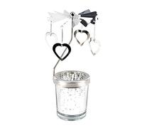 Bougeoir Rotatif Carrousel Ange Porte-Bougies à RéChaud Chandelier en Verre Cristal Transparent Bougeoir en Métal Porte Bougie à Décorer Pour Centres De Table Pour Saint-Valentin Mariage Fête Noel