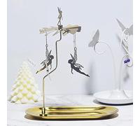 Bougeoir rotatif, carrousel doré pour bougies chauffe-plat, bougeoir en métal, carrousel avec grand plateau, lanterne pivotante pour bougie chauffe-plat pour la maison/fête/mariage/décoration de table