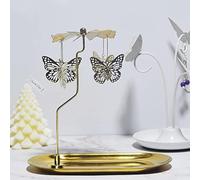 Bougeoir rotatif, carrousel doré pour bougies chauffe-plat, bougeoir en métal, carrousel avec grand plateau, lanterne rotative pour bougie chauffe-plat pour la maison/fête/mariage/décoration de table